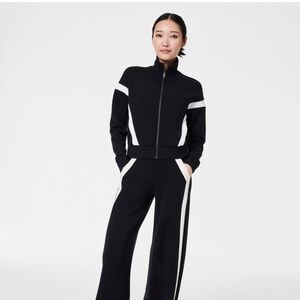 SPANX Black and White Bomber Jacket